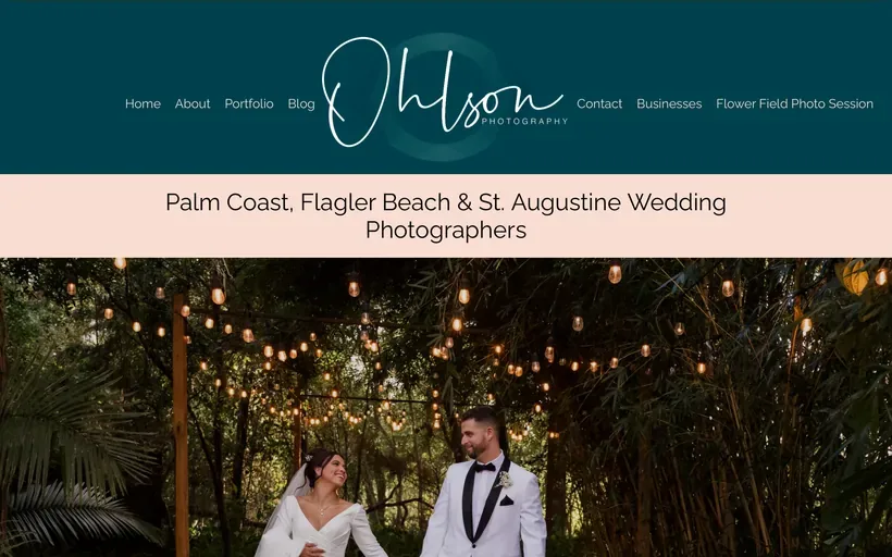 Ohlson Photography’s previous homepage, with a portrait-led layout